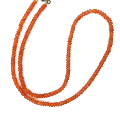 Natural Carnelian Rondelle Facet Cut Beads Gemstone Necklace