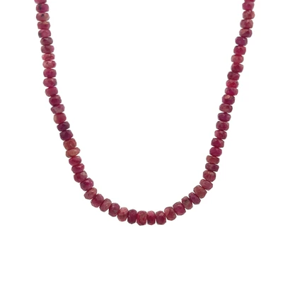 Natural Ruby Rondelle Facet Cut Beads Precious Gem Necklace