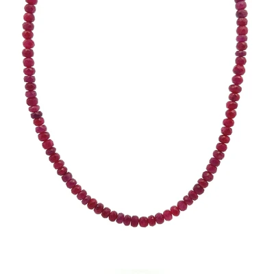 Natural Ruby Rondelle Facet Cut Beads Precious Necklace