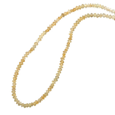 Natural Citrine Rondelle Facet Beads Novermber Birthmonth Necklace