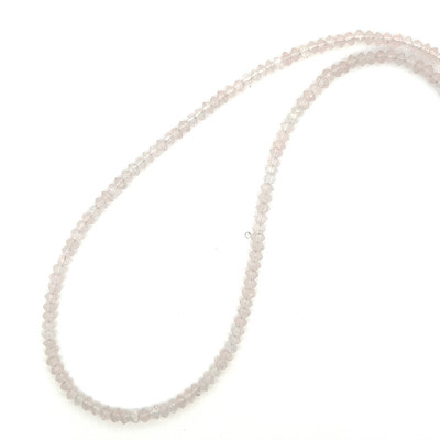 Natural Rose Quartz Rondelle Facet Cut Beads Gemstone Necklace