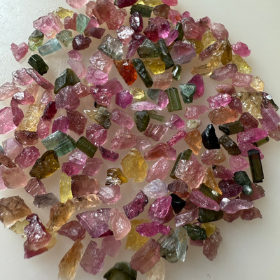 Natural Multi Tourmaline Rough 60.17 Carats 109 Piece 3A Quality Raw Uncut October Birthstone Gemstone