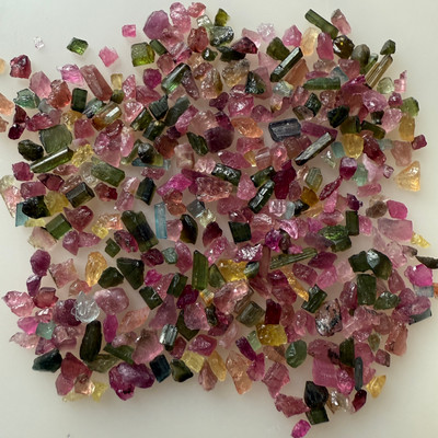 Natural Multi Tourmaline Rough 50.59 Carats 92 Piece Uncut 3A Quality Uncut Raw Gemstone Birthstone