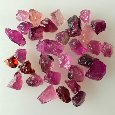 Natural Pink Tourmaline Rough 21.98 Carats 31 Piece 4A Quality Raw Uncut October Birthstone Gemstone