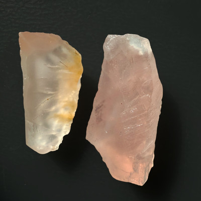 Natural Rose Quartz Rough 70.5 Carats 2 Piece 5A Quality For Healing Uncut Raw Pink Gemstone
