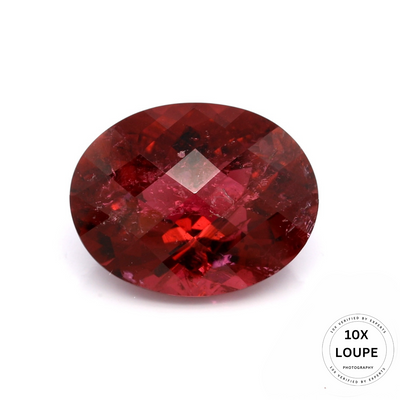 Pink Tourmaline Natural ICL Gem Lab Certified Gemstone 14.96 Carats Oval Checkerboard Cut VS Clarity Deep Pink Color Single Piece Gemstone