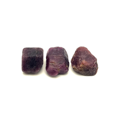 Natural Ruby Uncut Rough Madagascar Mines 3 Piece 116.7 Carats Super High Grade Carmine Color Raw July Gemstone