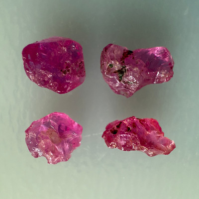 Natural Ruby Uncut Earth mined Rough Unheated 6.7 Carats 4 Pcs Carmine Color Kenya Mines Raw Gemstone July Birthstone