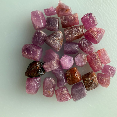 Natural Ruby Uncut Earth mined Rough Unheated 80.05 Carats 28 Pcs Pink Color Guinea Mines Raw Gemstone Jewelry Making