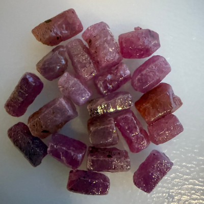 Natural Ruby Uncut Earth mined Rough Unheated 95.1 Carats 20 Pcs Pink Color Guinea Mines Healing Chakra Energy Raw Gemstone