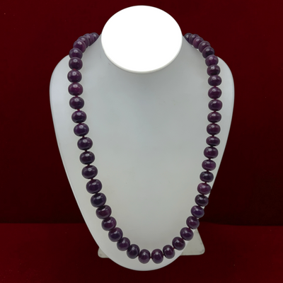 Natural Ruby Necklace | 11-14mm Rondelle Smooth Beads 54 Pcs 912 Carats | Crimson Red VVS Clarity | 22.4 Inch Luxury Gemstone Precious Jewelry