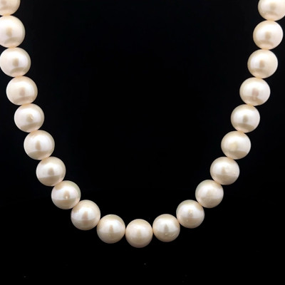 Freshwater Pearl 10mm Cream Round 17" Necklace Luxury Jewelry for Inner Peace and Grace