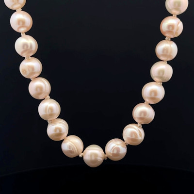 Freshwater Pearl 9mm Cream Ringed 19" Necklace Everyday Wear Necklace for Inner Harmony and Balance