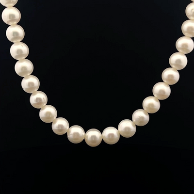 White Round 7mm Freshwater Pearl 17" Necklace Elegant Jewelry Inspired by Divine Feminine Energy