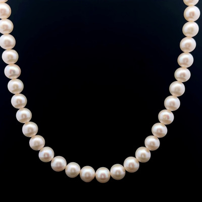 Freshwater Pearl Necklace Round 7mm Pure Clarity Jewelry White Color Pure Pearl