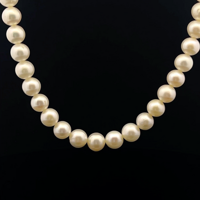 Freshwater Pearl Necklace Round 11mm Warm White Color | 15.8 Inch Serenity Jewelry Classic Design