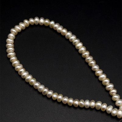 Freshwater Pearl Strand | 5.5x3mm Light Pink Button | 110 Pcs 65.63 Carats | 15.7 Inch | Organic Pearl Strands Jewelry Making