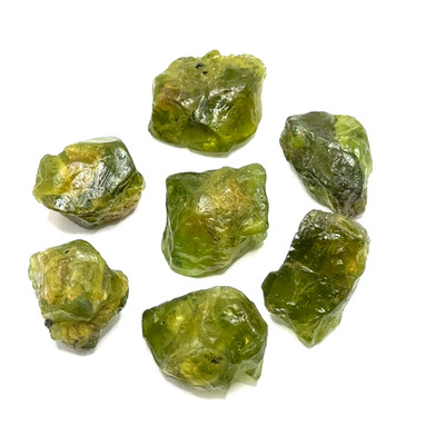 Natural Peridot Rough Arizona Mines 126.17 Carats 7 Pcs Uncut Olive Green Color Rock Raw Gemstone Jewelry Making