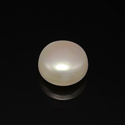 Fresh Water Pearl 9.00 mm Button/Rondelle Plain Cut FL Clarity Cream Color June Birthstone