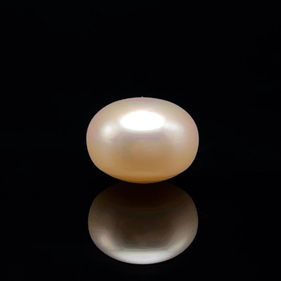 Freshwater Pearl 10.10mm Button/Rondelle Plain Smooth 1 Piece 5.53 Carats VS Clarity Light Pink Color Drilled Pearly Luster Jewelry Making June Birthstone