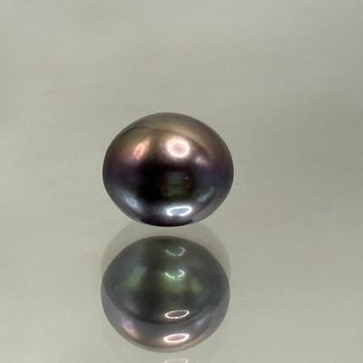Freshwater Pearl Button/Rondelle Plain Smooth 9.30mm VVS1 Clarity 4.97 Carat Eggplant Color Drilled Pearly Luster Jewelry Making June Birthstone