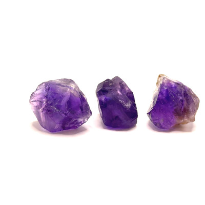 Natural Amethyst Africa Rough 86 Carats 3 Pcs Uncut Raw Gemstone Africa Mines Rock February Birthstone Enhancing Meditation