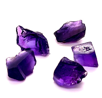 Natural Amethyst Africa Slice Rough 69 Carats 5 Pcs Uncut Raw Gemstone Africa Mines Rock February Birthstone Crystal Healing Support