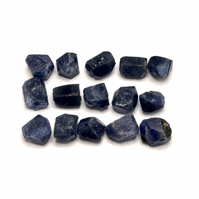 Natural Blue Sapphire Uncut Rough 15 Pcs 47.43 Carats Madagascar Mines Super High Grade Duke Blue Color Earth Mined Raw September Gemstone