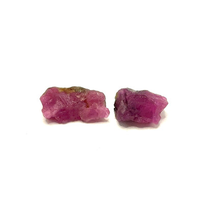 Natural Ruby Uncut Rough 2 Pcs 12.38 Carats Tanzania Mines Burgundy Color Earth Mined Raw July Birthstone Pair Gemstone