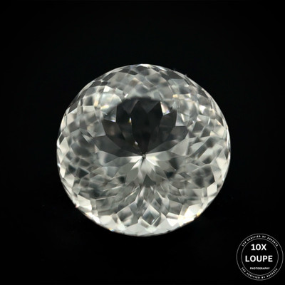 White Topaz Gemstone Round 7mm Portuguese Cut Ultra-Flawless Clarity Exceptional Fire & Brilliance Rare DEF Color Premium Collector Grade April Birthstone Stone of Clarity & Divine Healing