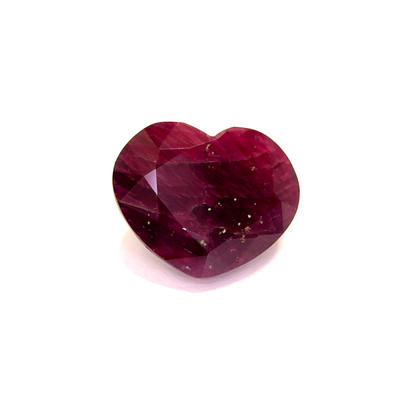 Natural Ruby Gemstone 15.18 Carat | Heart Shape 15x13mm Facet Cut Merlot Red Color SI2 Clarity | July Birthstone