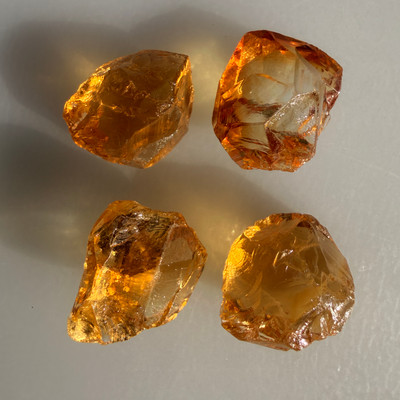 Natural Citrine Rough Uncut Gemstone 75.6 Carats 4 Pcs Golden Yellow Color VVS Clarity Jewelry Making & Lapidary