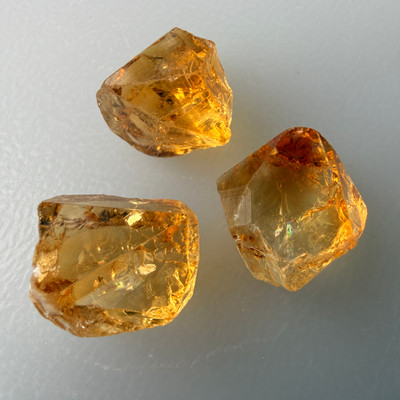 Natural Citrine Rough Uncut Gemstone 67.5 Carats 3 Pcs Golden Yellow Color VVS Clarity Jewelry Making & Lapidary