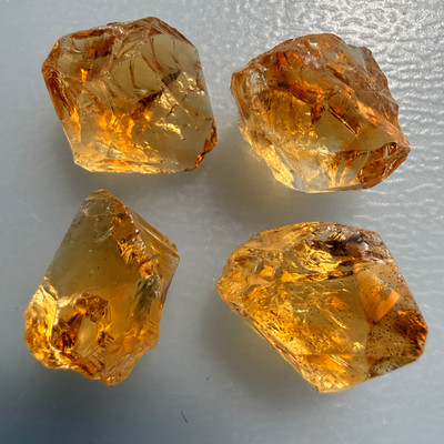 Natural Citrine Rough Uncut Gemstone 78.03 Carats 4 Pcs Golden Yellow Color VVS Clarity Jewelry Making & Lapidary