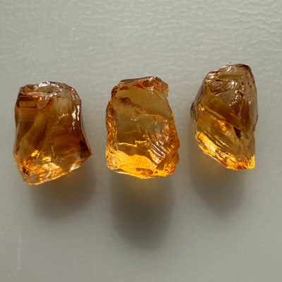 Natural Citrine Rough Uncut Gemstone 47.15 Carats 3 Pcs Golden Yellow Color VVS Clarity Jewelry Making & Lapidary