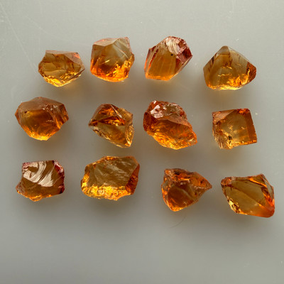 Natural Citrine Rough Uncut Gemstone 97.65 Carats 12 Pcs Golden Yellow Color VVS Clarity Jewelry Making & Lapidary