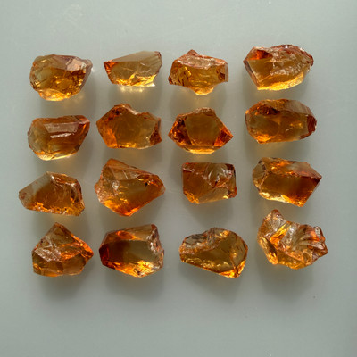 Natural Citrine Rough Uncut Gemstone 86 Carats 16 Pcs Golden Yellow Color VVS Clarity Jewelry Making & Lapidary