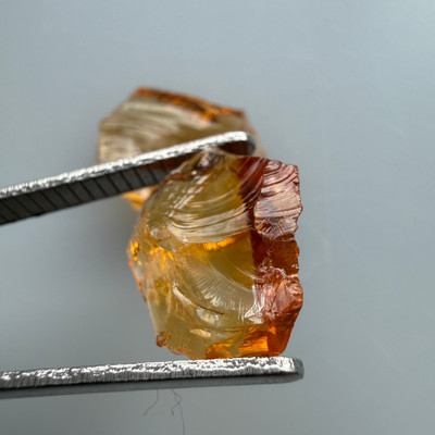 Natural Citrine Rough Uncut Gemstone 16.25 Carats 2 Pcs Golden Yellow Color VVS Clarity Faceting & Jewelry Making