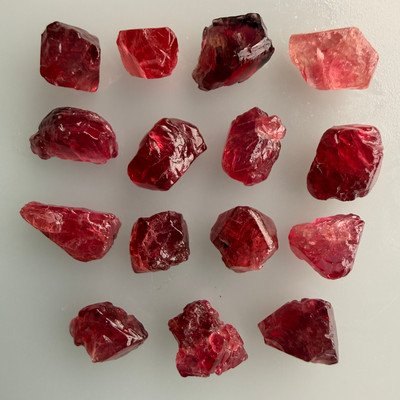 Natural Spinel Rough Uncut Gemstone 34.70 Carats 15 Pcs Hot Pink Color VVS Clarity Jewelry Making