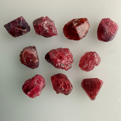 Natural Spinel Rough Uncut Gemstone 37.2 Carats 10 Pcs Hot Pink Color VVS Clarity Jewelry Making