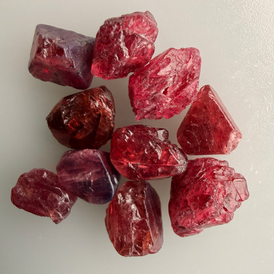 Natural Spinel Rough Uncut Gemstone 37.2 Carats 10 Pcs Hot Pink Color VVS Clarity Jewelry Making