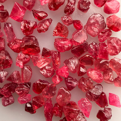 Natural Spinel Rough Uncut Gemstone 70.15 Carats 108 Pcs Hot Pink Color VVS Clarity Jewelry Making
