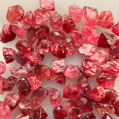 Natural Spinel Rough Uncut Gemstone 95.8 Carats 76 Pcs Hot Pink Color VVS Clarity Jewelry Making