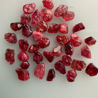 Natural Spinel Rough Uncut Gemstone 50.85 Carats 37 Pcs Hot Pink Color VVS Clarity Jewelry Making