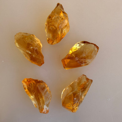 Natural Citrine Uncut Gemstone Rough 77.45 Carats 5 Pcs Bi-Color Golden Citrine | Faceting & Jewelry Making November Birthstone