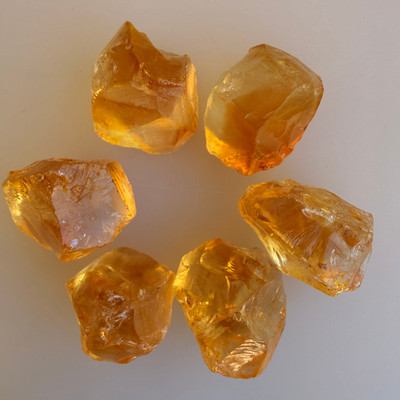 Natural Citrine Uncut Gemstone Rough 92.00 Carats 6 Pcs Deep Golden Yellow Color | Faceting & Jewelry Making November Birthstone