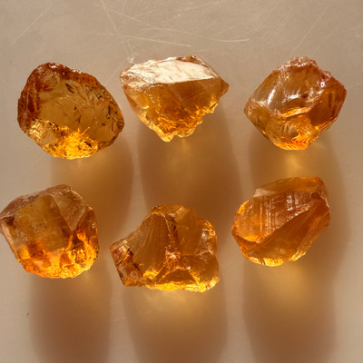 Natural Citrine Uncut Gemstone Rough 91.05 Carats 6 Pcs Deep Golden Yellow Color | Faceting & Jewelry Making November Birthstone