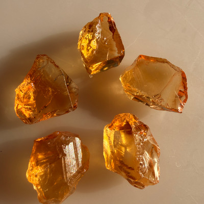Natural Citrine Uncut Gemstone Rough 86.35 Carats 5 Pcs Deep Golden Yellow Color | Faceting & Jewelry Making November Birthstone