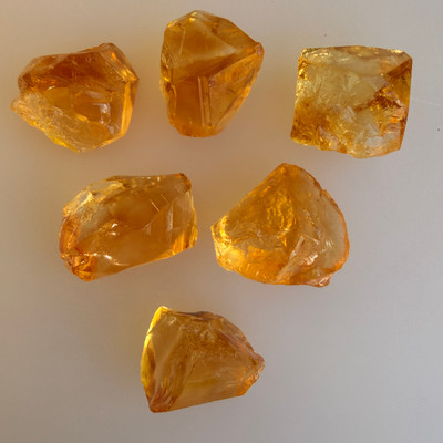Natural Citrine Uncut Gemstone Rough 93.50 Carats 6 Pcs Deep Golden Yellow-Madeira Color | Faceting & Jewelry Making November Birthstone