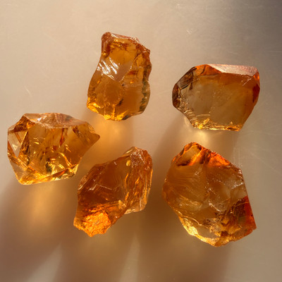 Natural Citrine Uncut Gemstone Rough 94.00 Carats 5 Pcs Deep Golden Yellow Color | Faceting & Jewelry Making November Birthstone